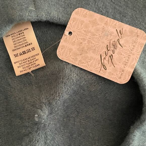 NWT Free People 100% Wool Teal / Dark Green One Size Bohemian Chic Du Jour Beret main image 4
